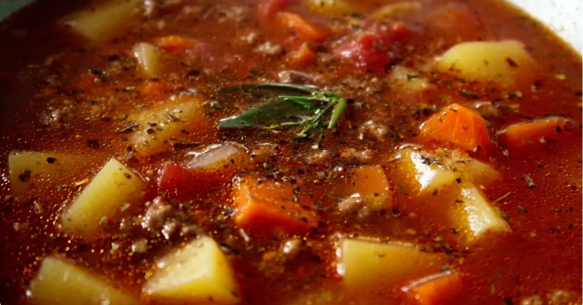 Savanyú krumplileves füstölt hússal 45 perc alatt kész