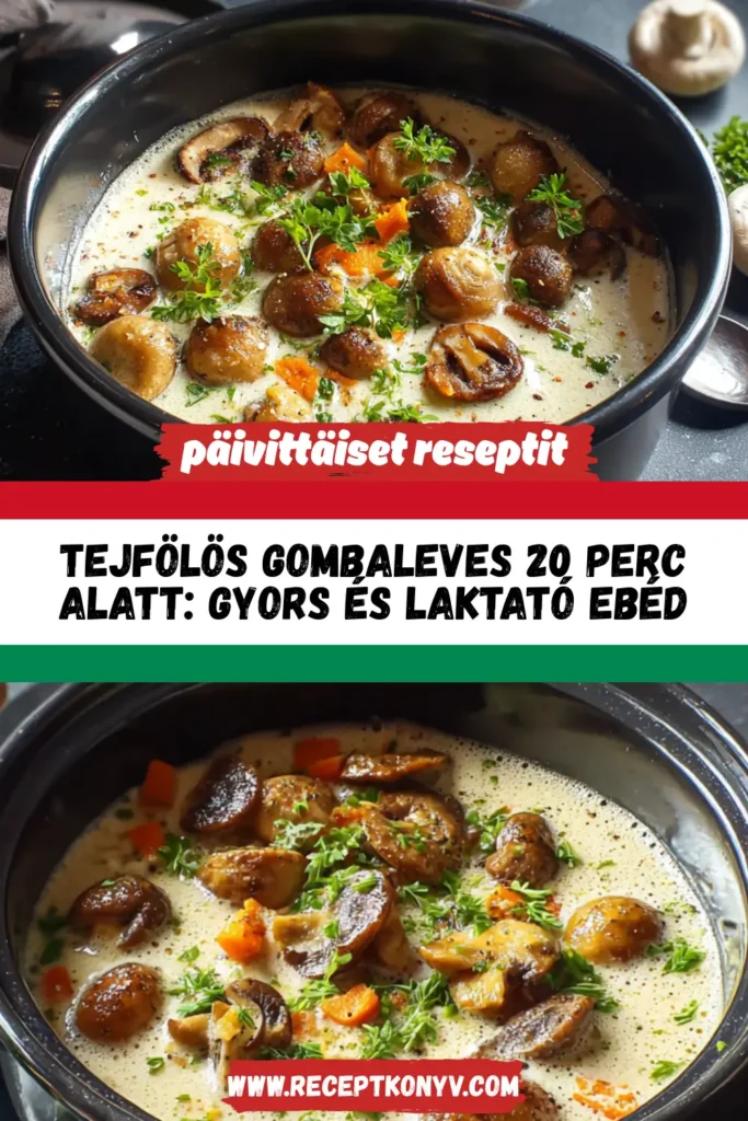 Tejfölös gombaleves 20 perc alatt: gyors és laktató ebéd