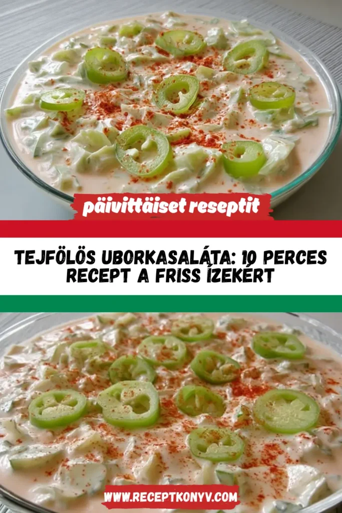 Tejfölös uborkasaláta: 10 perces recept a friss ízekért