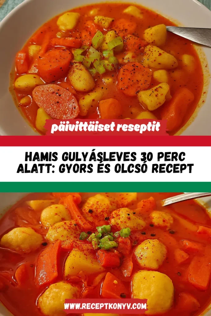Hamis gulyásleves 30 perc alatt: Gyors és olcsó recept