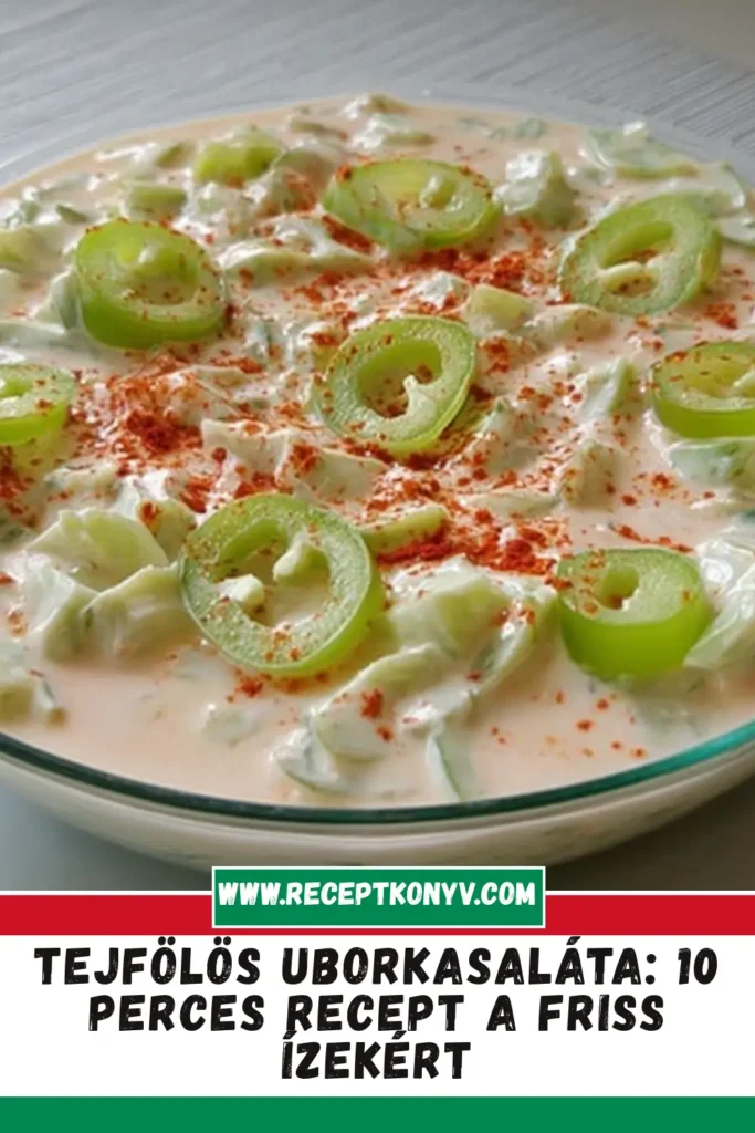 Tejfölös uborkasaláta: 10 perces recept a friss ízekért
