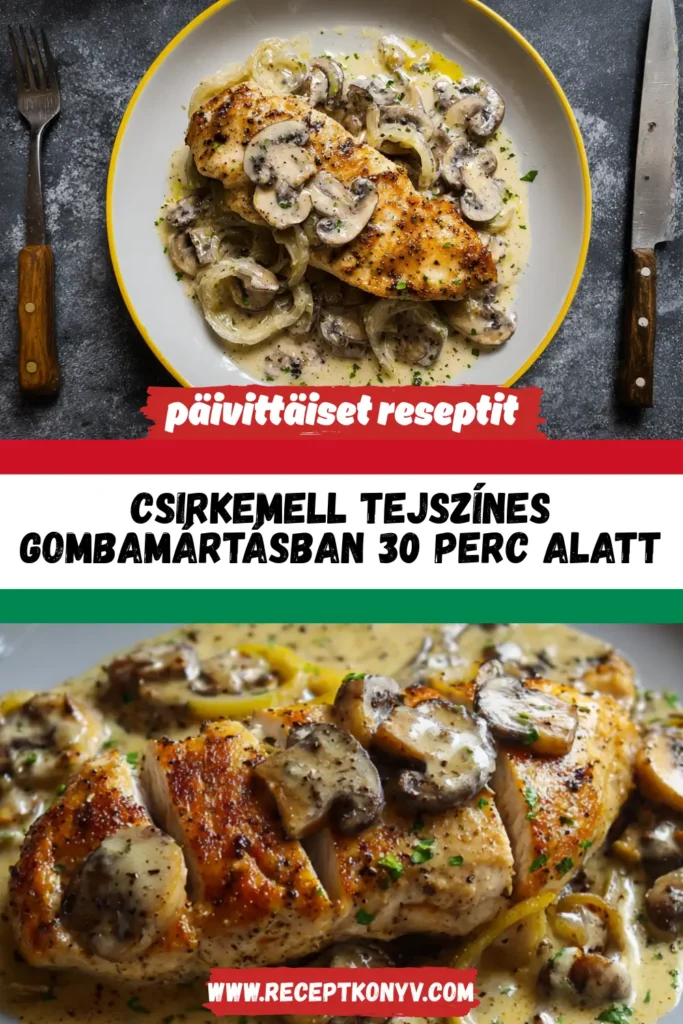 Csirkemell tejszínes gombamártásban 30 perc alatt