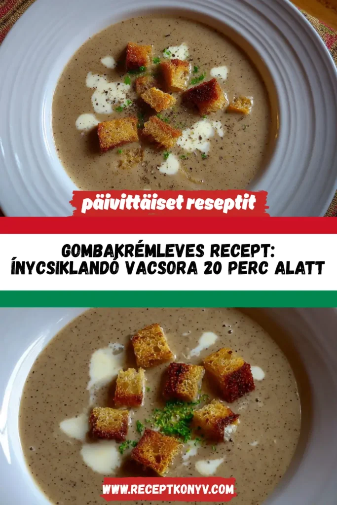 Gombakrémleves recept: ínycsiklandó vacsora 20 perc alatt