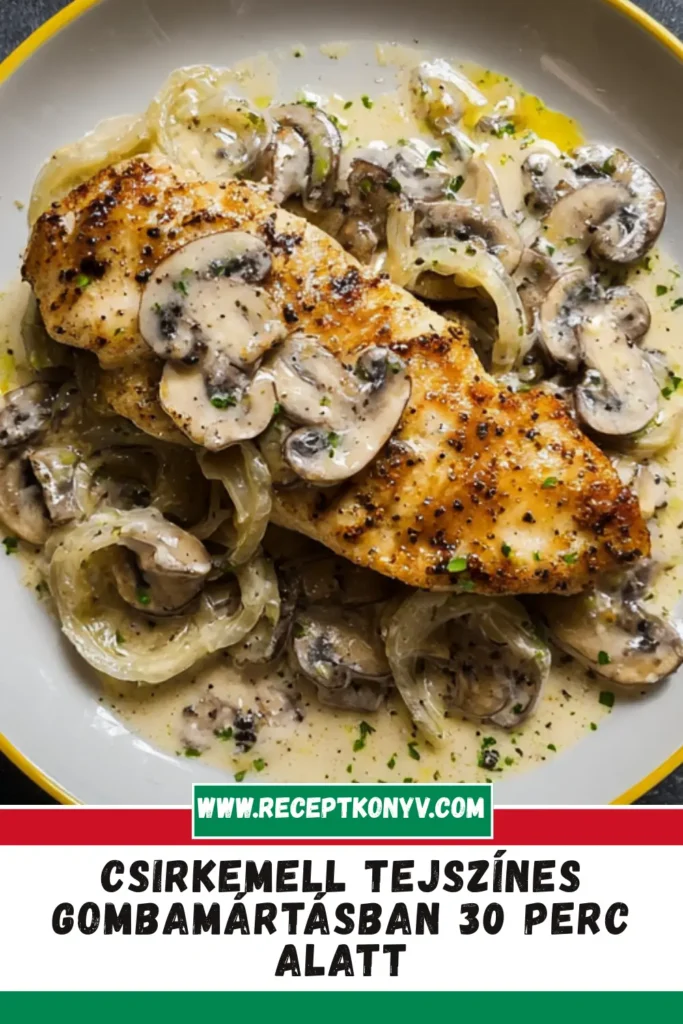 Csirkemell tejszínes gombamártásban 30 perc alatt