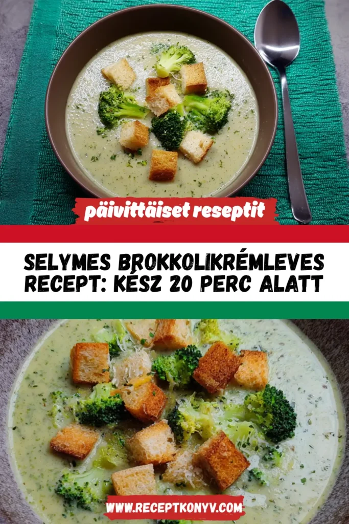 Selymes brokkolikrémleves recept: kész 20 perc alatt