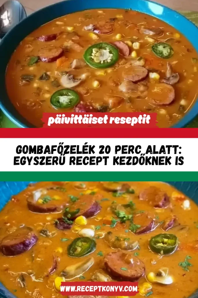 Gombafőzelék 20 perc alatt: Egyszerű recept kezdőknek is
