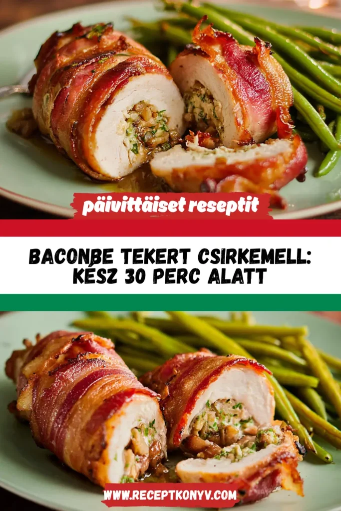 Baconbe tekert csirkemell: kész 30 perc alatt