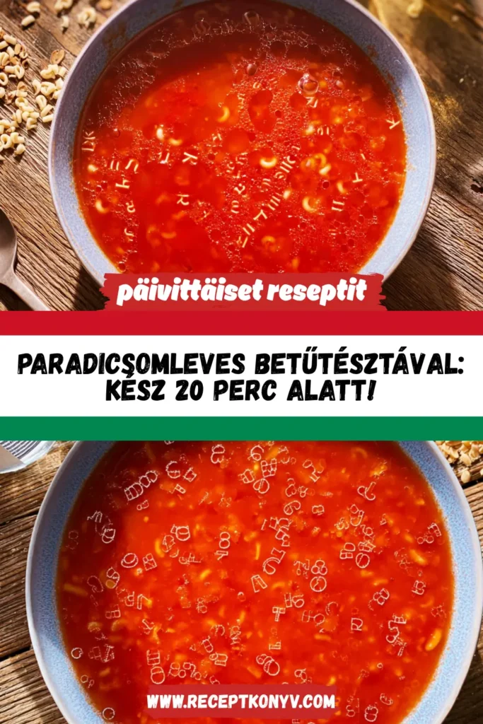 Paradicsomleves betűtésztával: Kész 20 perc alatt!