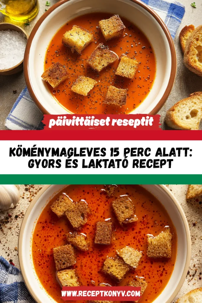 Köménymagleves 15 perc alatt: Gyors és laktató recept